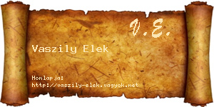 Vaszily Elek névjegykártya